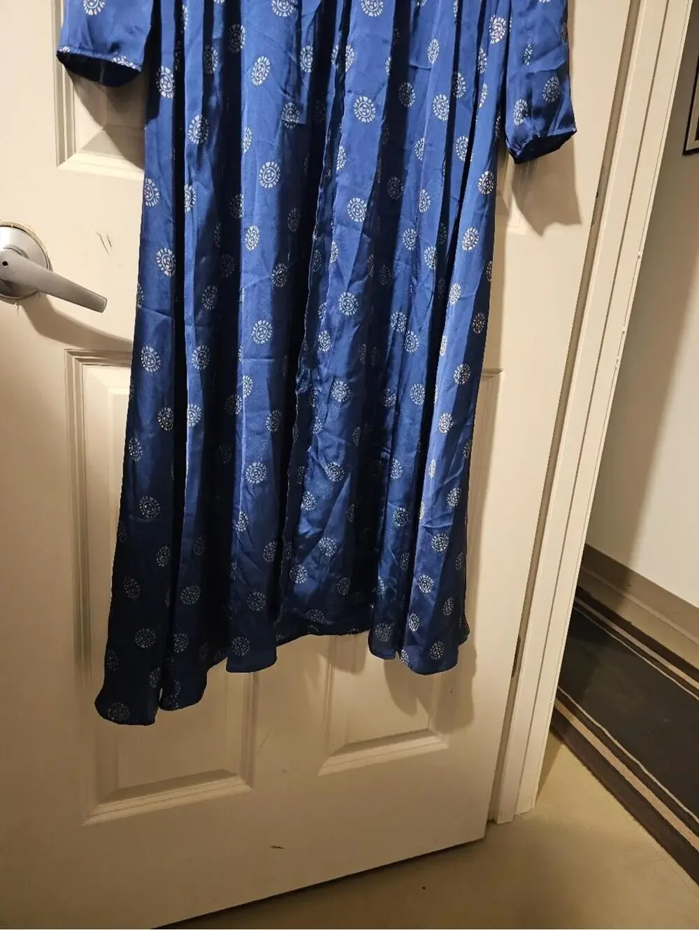 Blue Long Sleeve V-Neck Gown/Dress